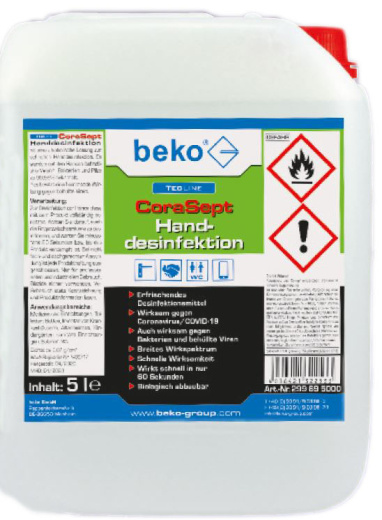 Beko CoraSept Handdesinfektion 5 l Kanister inkl. Sprühflasche